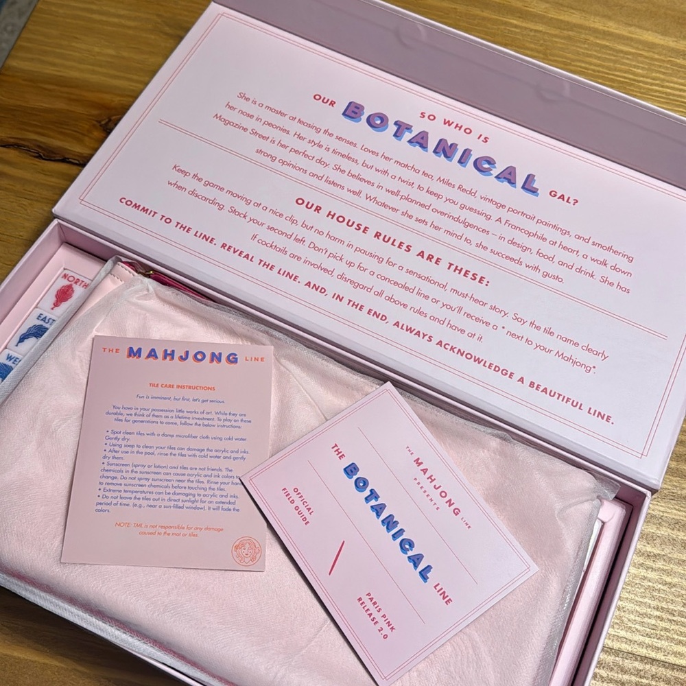 The Mahjong Line Paris Pink Botanical Tiles - New - Picture 7 of 7